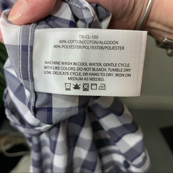 HAGGAR Minimalist Black White Check Casual Button Down Shirt Relax Fit Size 2XL - Picture 9 of 9